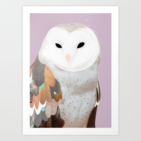 WHITE OWL 2 Art Print