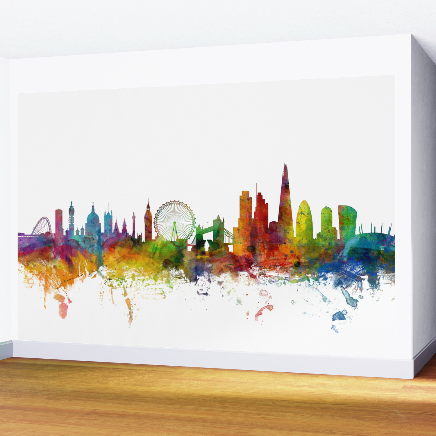 London England Skyline Cityscape Wall Mural By Artpause Society6