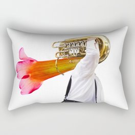 Musician and Flower Horn Rectangular Pillow