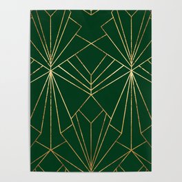 Art Deco in Emerald Green - Large Scale Poster