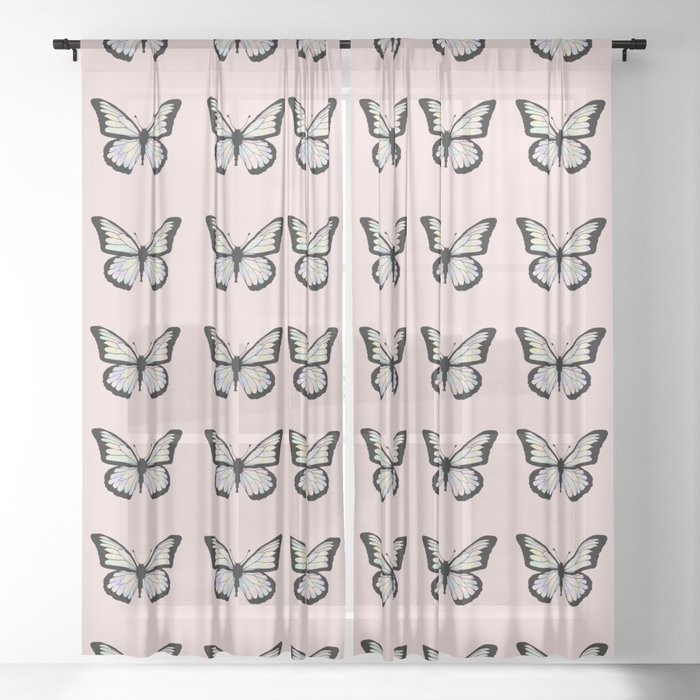 Pastel Butterfly Sheer Curtain