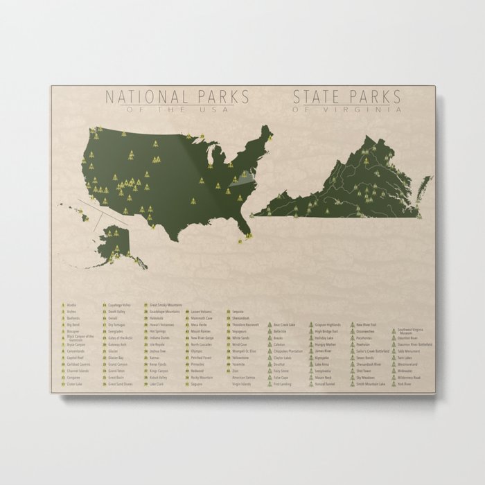 US National Parks - Virginia Metal Print