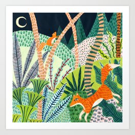 Woodland Fox Art Print