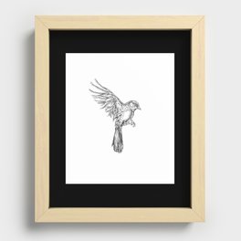 Sparrow and forest Recessed Framed Print