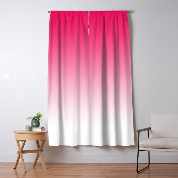 Modern Bright Simple Neon Pink White Color Ombre Gradient Blackout