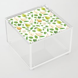 Pears and leaves - yellow, green and white Acrylic Box