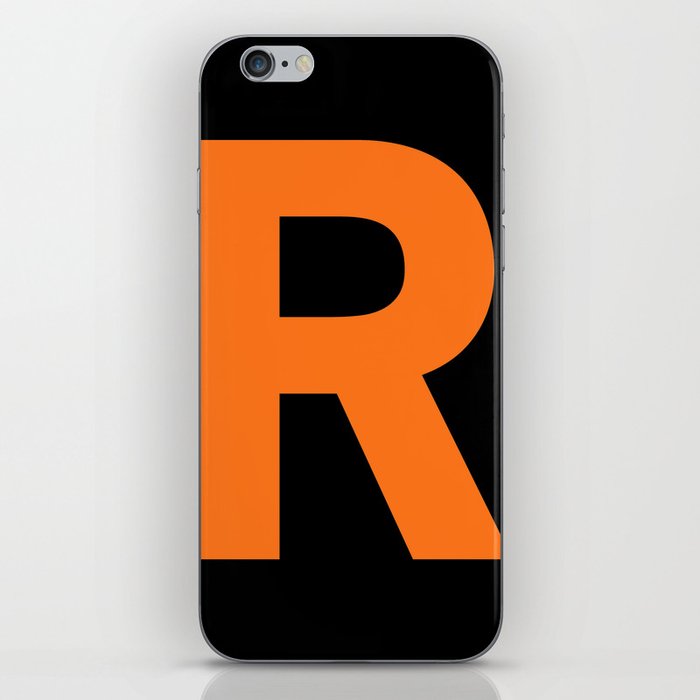 Letter R (Orange & Black) iPhone Skin