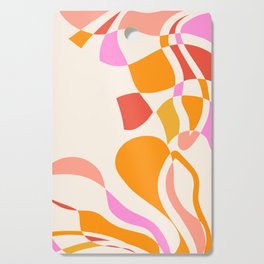 GROW YOUR OWN WAY with Liquid retro abstract pattern in Pink and Orange Cutting Board