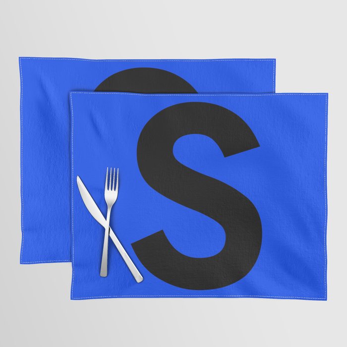 Letter S (Black & Blue) Placemat