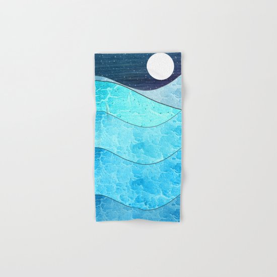 Ice Blue Waves Hand & Bath Towel