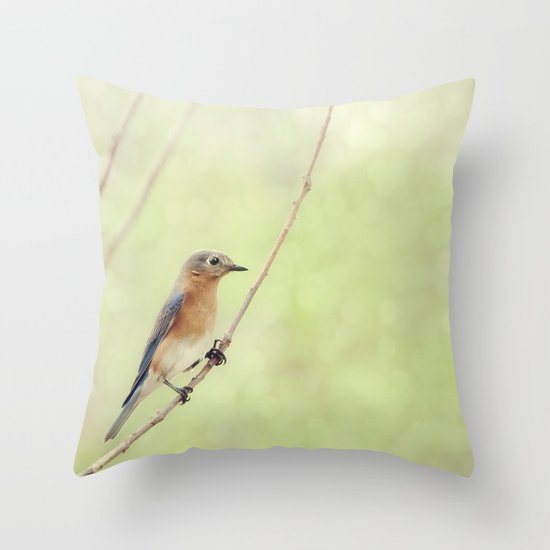 Perched On A Frail Branch Throw Pillow