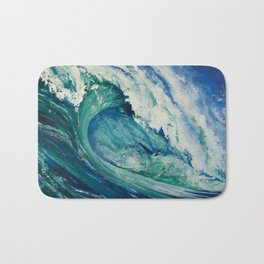 The Endless Bath Mat | Surfing, Hawaii, Surfergirl, Tropical, Waves, Surf, Handpainted, Beach, Surfer, Painting 