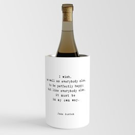 Jane Austen Happiness Quote Wine Chiller