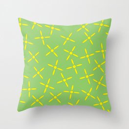 Scattered Star Shaped Abstract Daisies Throw Pillow