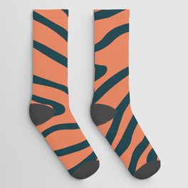 Abstract Retro Topographic Print - Burnt Sienna and Rich Black Socks