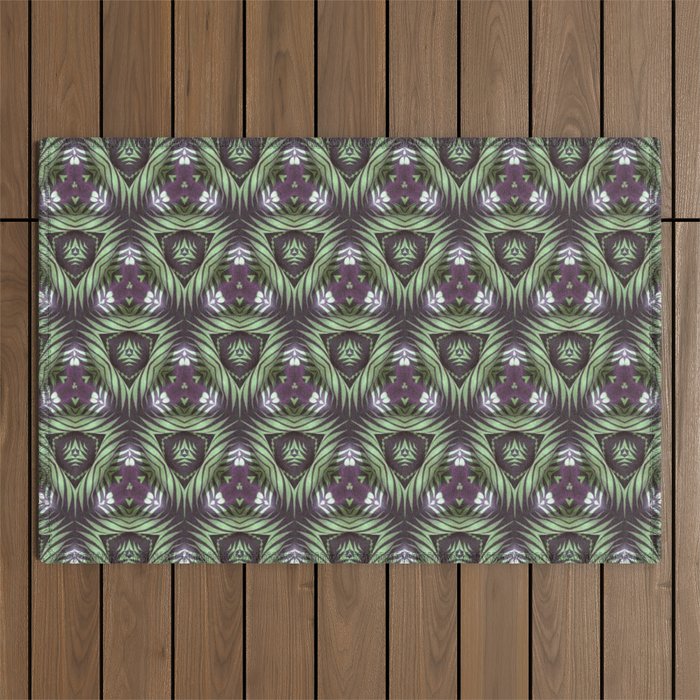 Leafy Triangles Green Outdoor Rug