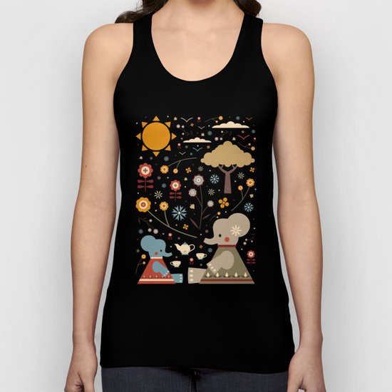 Elephant Tea Party Unisex Tank Top
