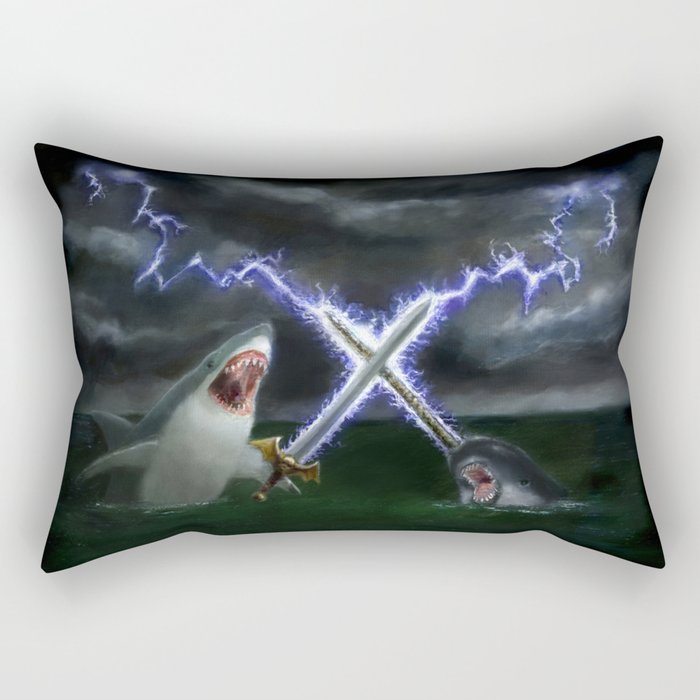 Shark vs. Narwhal  Rectangular Pillow