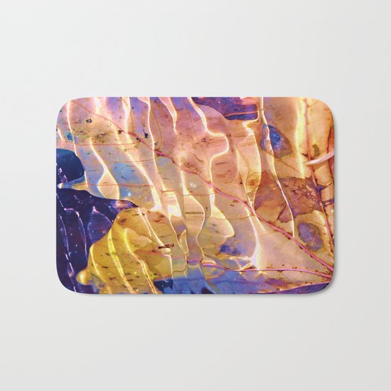 Fallen leaf in water Bath Mat