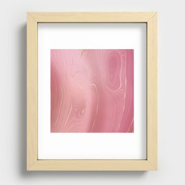 Lush Pink Gold Agate Geode Luxury Recessed Framed Print