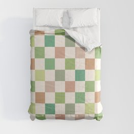 Green & Beige Neutral Checker Comforter