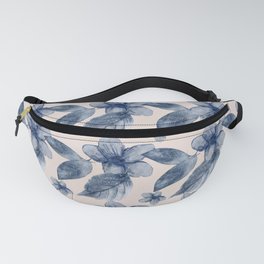 Pink Blue Watercolor Floral Pattern Fanny Pack