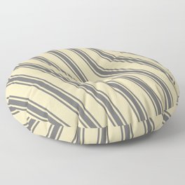 [ Thumbnail: Tan and Dim Grey Colored Striped Pattern Floor Pillow ]