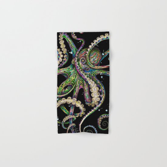 Octopsychedelia (black) Hand & Bath Towel