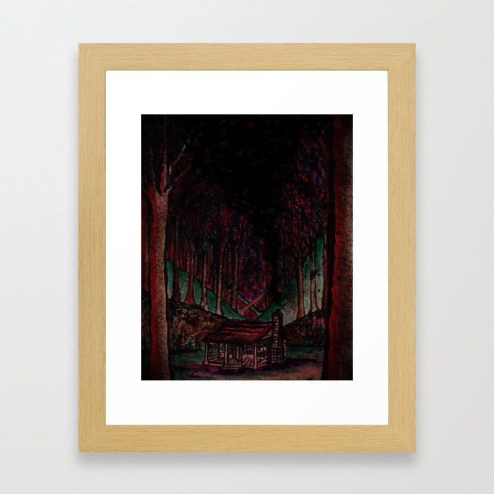 That Evil Cabin in Those Haunted Woods Framed Art Print
