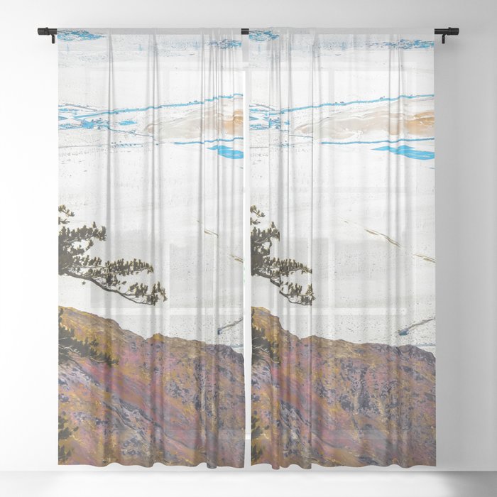 desert view from the mountain at Palm Springs California USA Sheer Curtain
