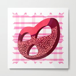 Pink Pretzel Stamp Metal Print | Pretzel, Pretzelfood, Graphicdesign, Cutefoodcard, Pretzeltravelmug, Pretzelstampart, Pretzelart, Cuteartprint, Foodart, Cutefoodsticker 