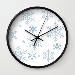 Blue Snowflakes pattern Wall Clock