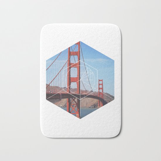 Golden Gate Bridge - Geometric Photography Bath Mat