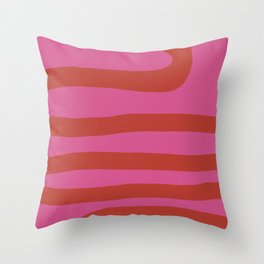 red + pink snake line Throw Pillow
