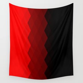 Red and Black Diamond Shapes Chevron Vector Pattern Design Wall Tapestry
