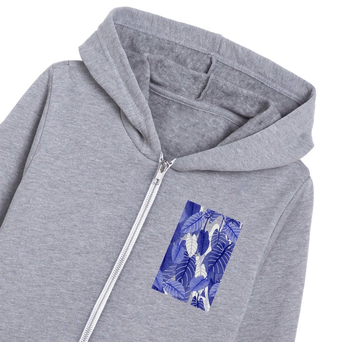 Lovely Leaves in Blue Shades - Spring Summer Mood - Blue and White #society6 #1 Kids Zip Hoodie