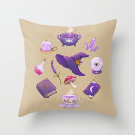 Witch Starter Pack Throw Pillow
