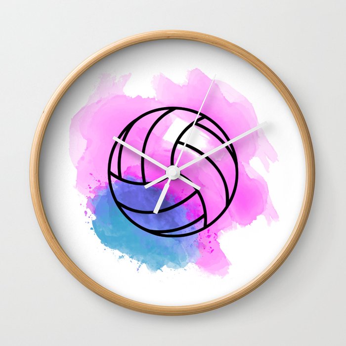 Volleyball Wall Clock Any Color Border