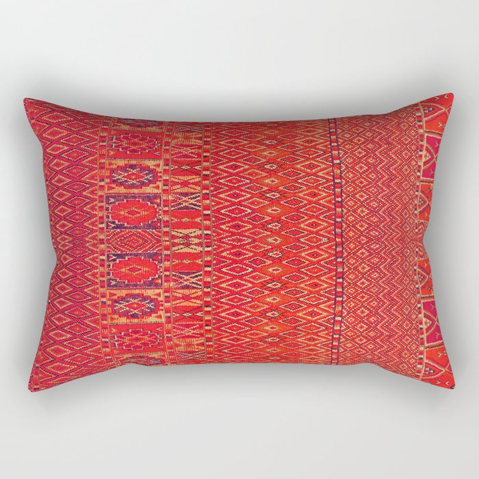Orange Traditional Moroccan Berber Rug Design B30 Rectangular Pillow