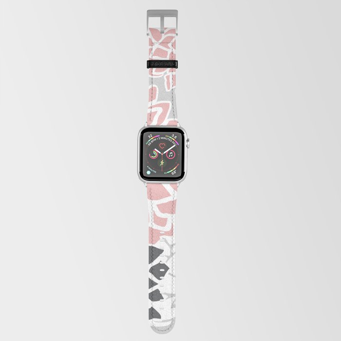 Flower Blooms, Pink and Grey Apple Watch Band