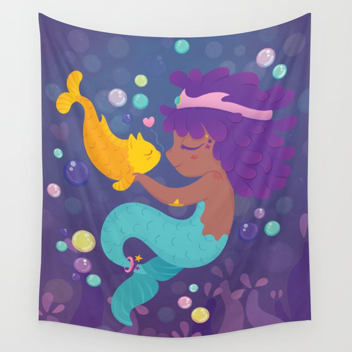 Candy Mermaid Wall Tapestry