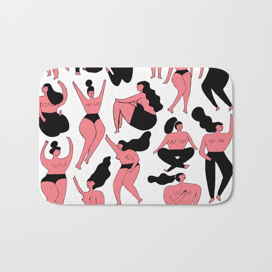 Pink Girls Pattern Bath Mat