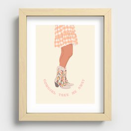 Cowgirl Take Me Away - Pink Recessed Framed Print