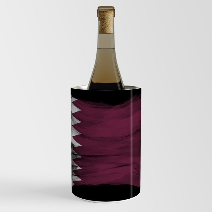 Qatar flag brush stroke, national flag Wine Chiller