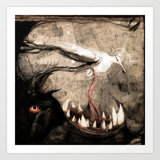 Black to white Art Print