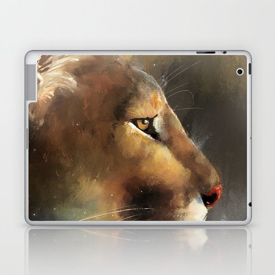 Portrait of a Lion. Digital art. Laptop & iPad Skin