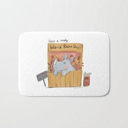 have a lovely rhino day Bath Mat