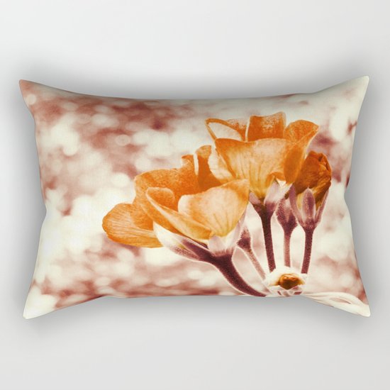 Golden Flowers Rectangular Pillow