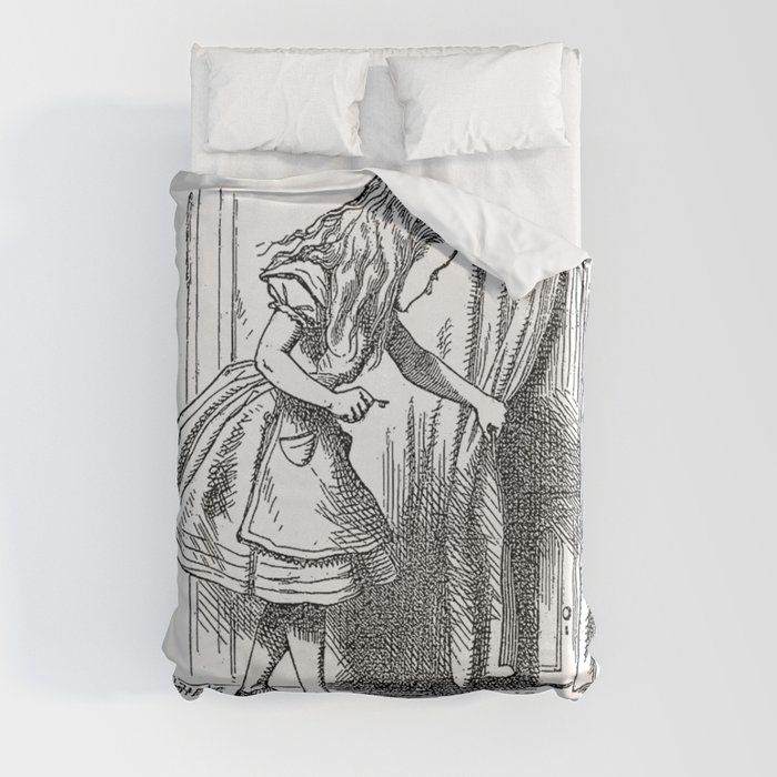 https://ctl.s6img.com/society6/img/4wP6FNtuI-7xN5Gk4fhAUqF0Owo/w_700/duvet-covers/full/synthetic/topdown/~artwork,fw_6000,fh_6000,iw_6000,ih_6000/s6-0019/a/7192284_4027134/~~/vintage-alice-in-wonderland-looking-for-the-door-antique-book-drawing-emo-goth-fantasy-gothic-duvet-covers.jpg