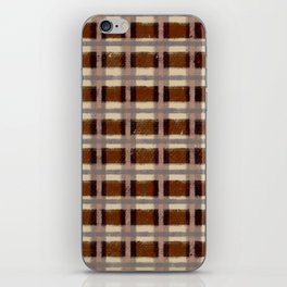 Gingham brown pattern iPhone Skin